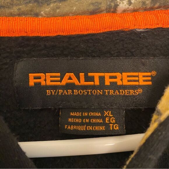 RealTree hunter antlers logo Camo Hoodie Sweatshirt black pullover mens adult XL - Picture 9 of 9